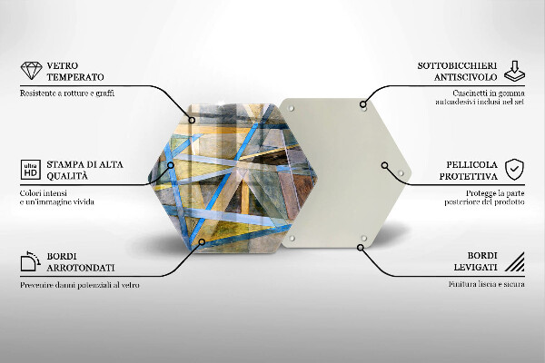 Chopping board Painted abstraction lines
