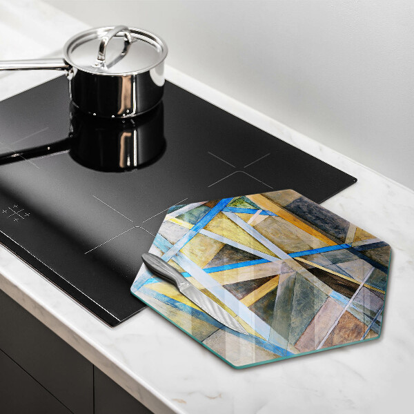 Chopping board Painted abstraction lines