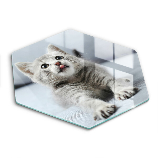 Chopping board glass Little cute kitty