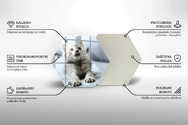 Chopping board glass Little cute kitty