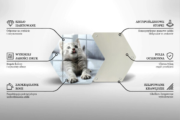 Chopping board glass Little cute kitty