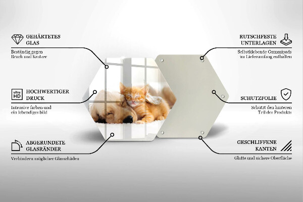 Chopping board Animals dog and cat