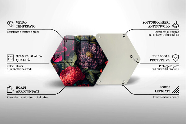 Glass worktop protector Beautiful flowers