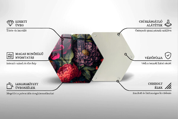 Glass worktop protector Beautiful flowers