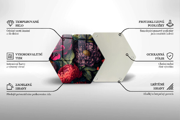 Glass worktop protector Beautiful flowers