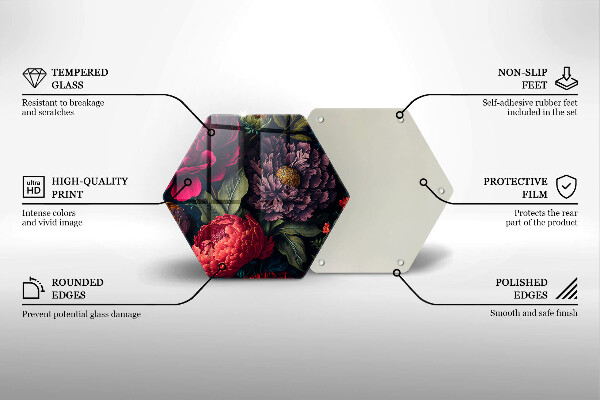 Glass worktop protector Beautiful flowers