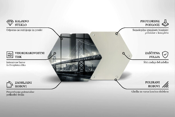 Glass chopping board Benjamin Franklin bridge