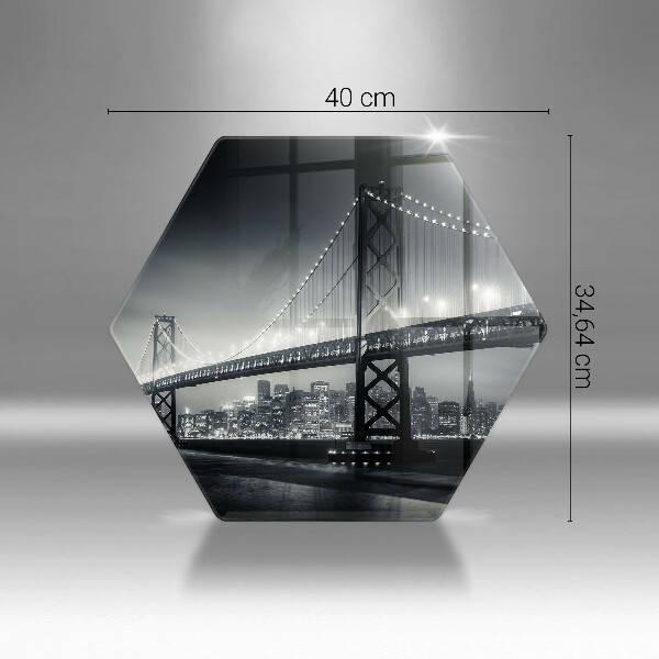 Glass chopping board Benjamin Franklin bridge