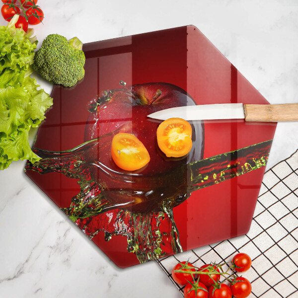 Chopping board Apple fruit in water