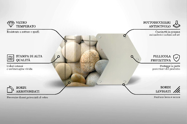 Chopping board Oval stone pattern