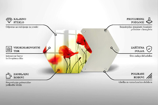 Chopping board Red flowers