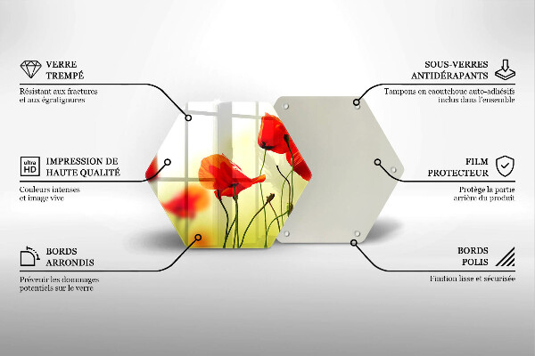 Chopping board Red flowers