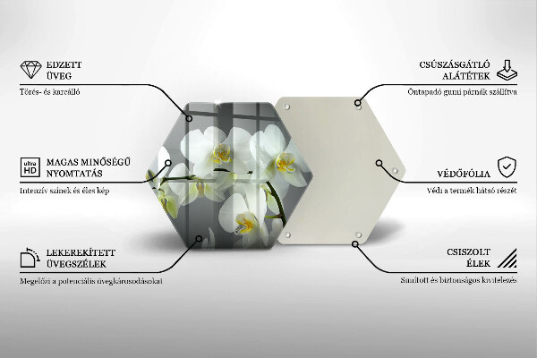 Chopping board White orchid flowers