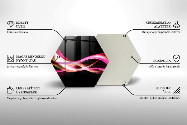 Chopping board glass Neon Smoke abstraction