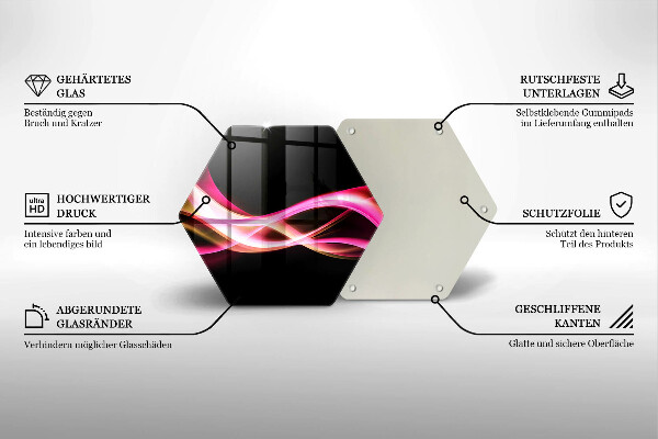 Chopping board glass Neon Smoke abstraction
