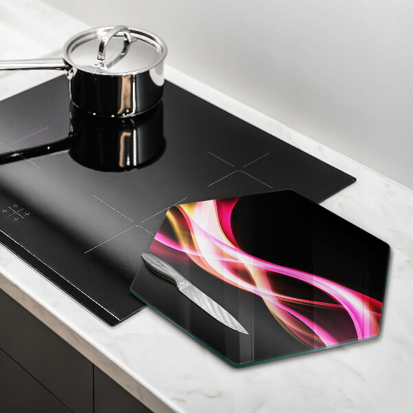 Chopping board glass Neon Smoke abstraction