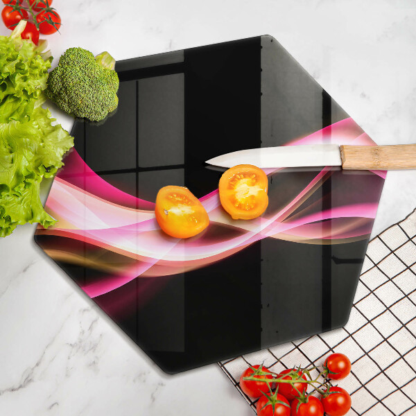 Chopping board glass Neon Smoke abstraction