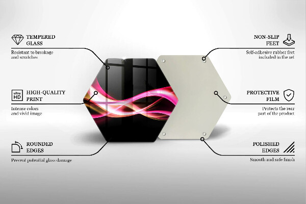 Chopping board glass Neon Smoke abstraction