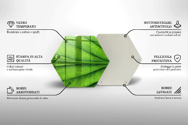 Chopping board glass Nature leaf veins