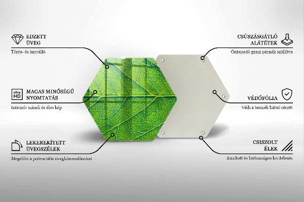 Chopping board glass Leaf lines nature