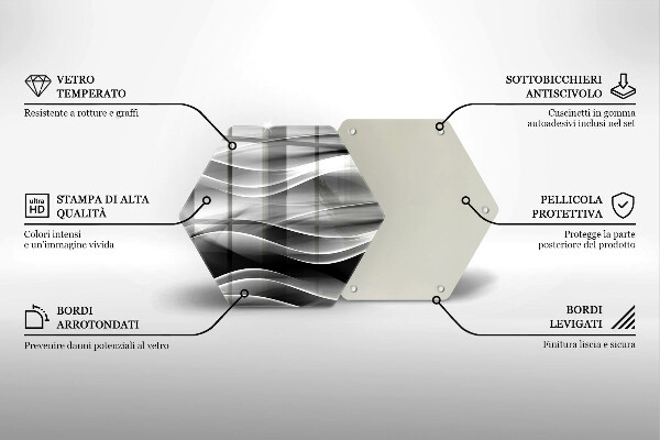 Chopping board glass Abstraction of smoke lines