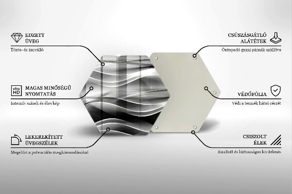 Chopping board glass Abstraction of smoke lines