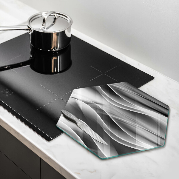 Chopping board glass Abstraction of smoke lines