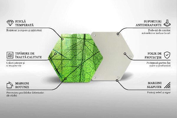 Chopping board glass Natura leaves