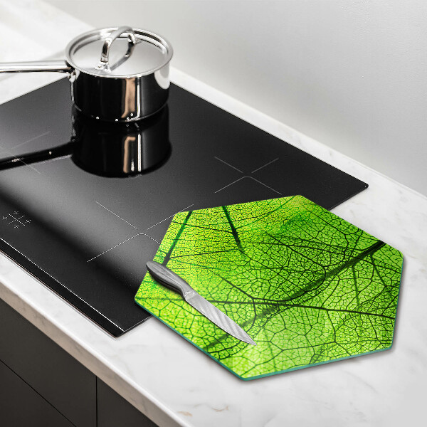 Chopping board glass Natura leaves