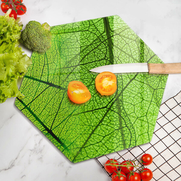 Chopping board glass Natura leaves