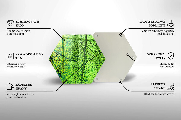 Chopping board glass Natura leaves