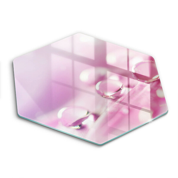 Chopping board glass Rosa flower petals