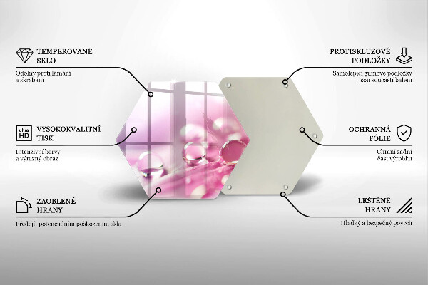 Chopping board glass Rosa flower petals