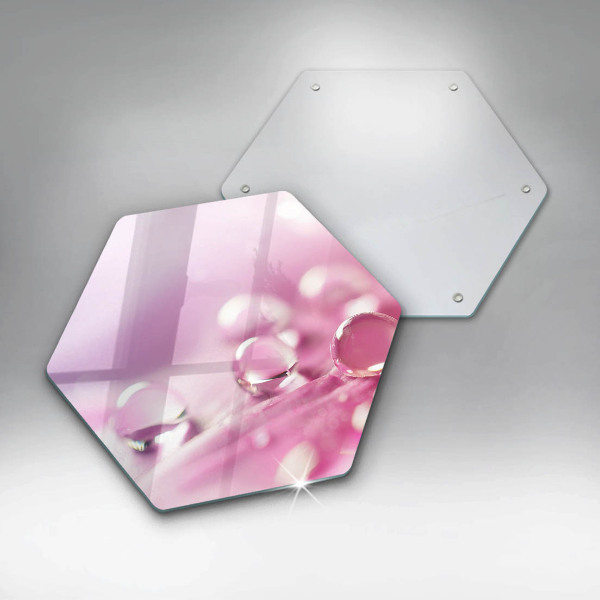 Chopping board glass Rosa flower petals