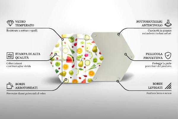 Chopping board Fruit and vegetables pattern