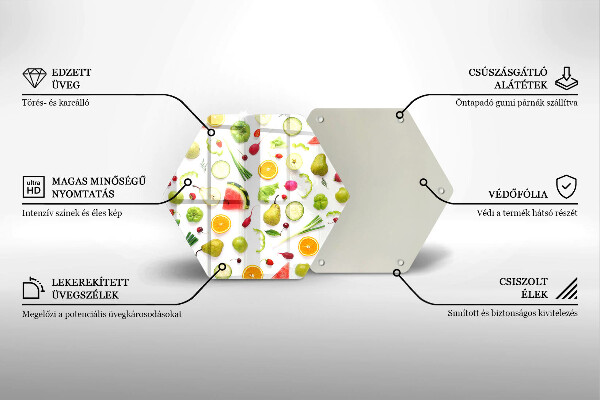 Chopping board Fruit and vegetables pattern