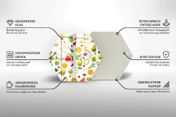 Chopping board Fruit and vegetables pattern