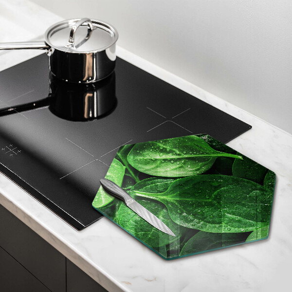 Chopping board Basil leaves