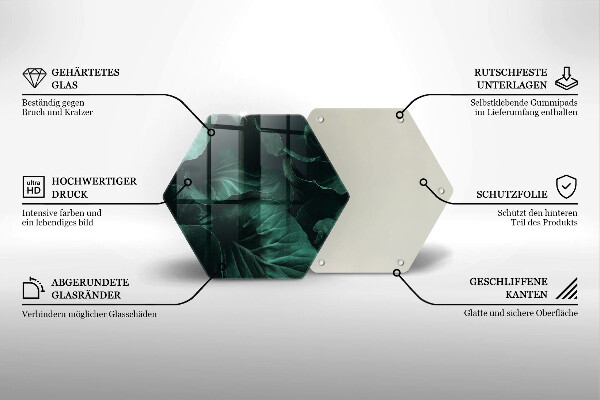 Chopping board Wild dark leaves