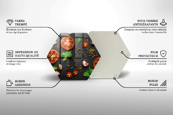 Glass chopping board Tomatoes and spices