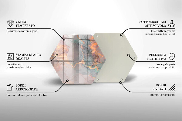 Chopping board Marble with gold