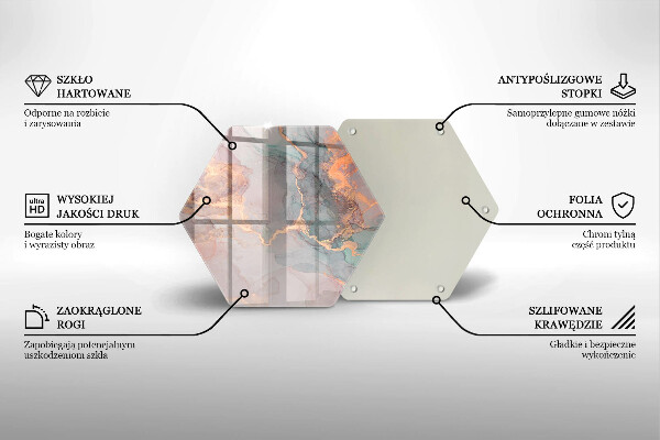 Chopping board Marble with gold