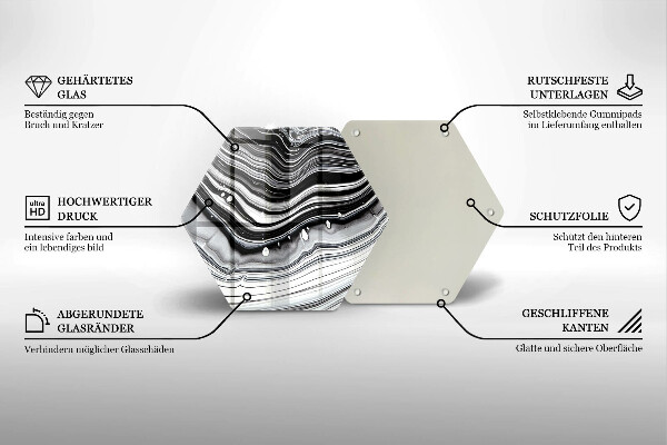 Glass worktop saver Ink abstraction