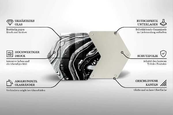 Glass worktop saver Ink abstraction