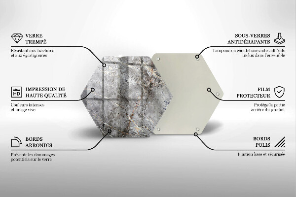 Glass worktop saver Stone texture