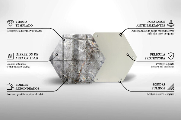 Glass worktop saver Stone texture