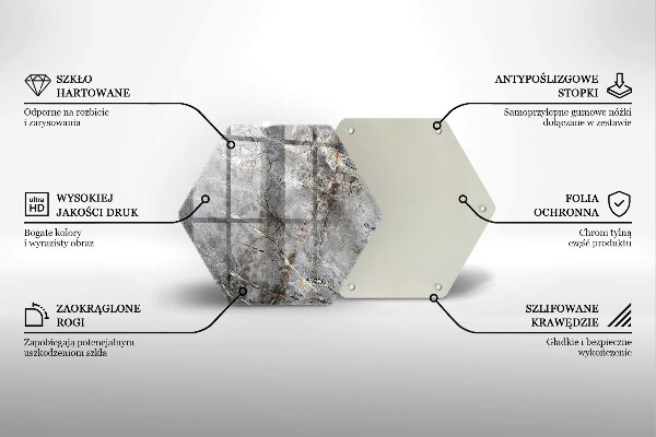 Glass worktop saver Stone texture