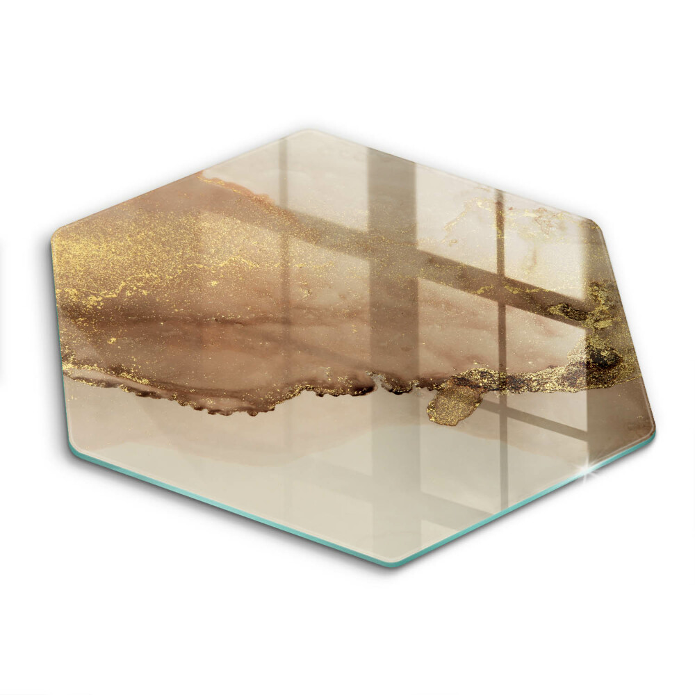 Glass worktop saver Abstraction gold
