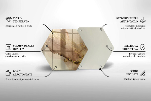 Glass worktop saver Abstraction gold