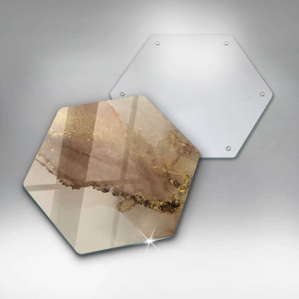Glass worktop saver Abstraction gold
